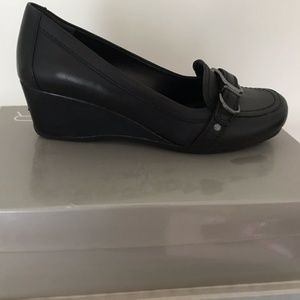 Marc Fisher Black Wedge Slip Ons